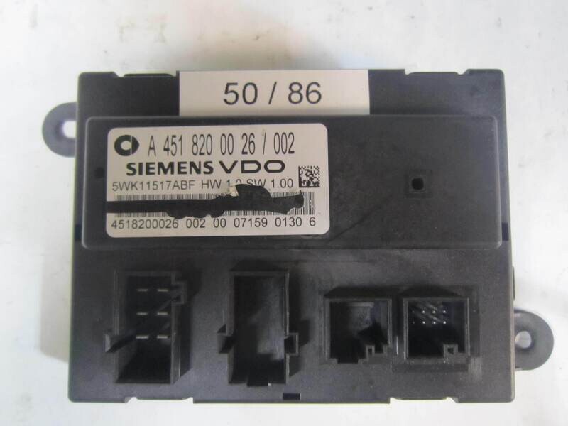 50-86 Body Computer Siemens 5WK11517ABF A 451 820 00 26 / 002 A4518200026002 HW1.0 SW1.00 SMART FORTWO 451