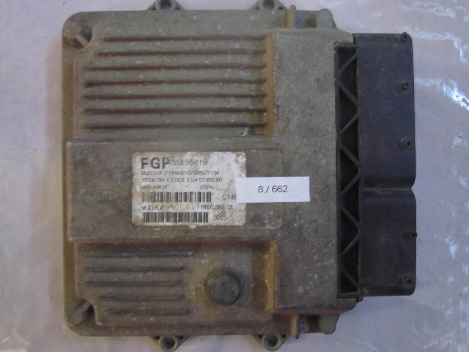 8-662 Centralina Motore Magneti Marelli 55195819 MJD 6JF.Y1 MJD6JFY1 71600.007.03 HW01C/1065-Y154 ALFA ROMEO / FIAT / LANCIA Diesel YPSILON 1.3