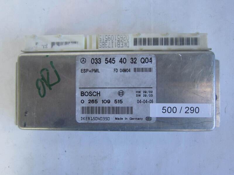 500-290 Centralina Abs Esp Hba Bosch 0 265 109 515 0265109515 033 545 40 32 Q04 FD 04W04   MERCEDES GENERICA VARIE