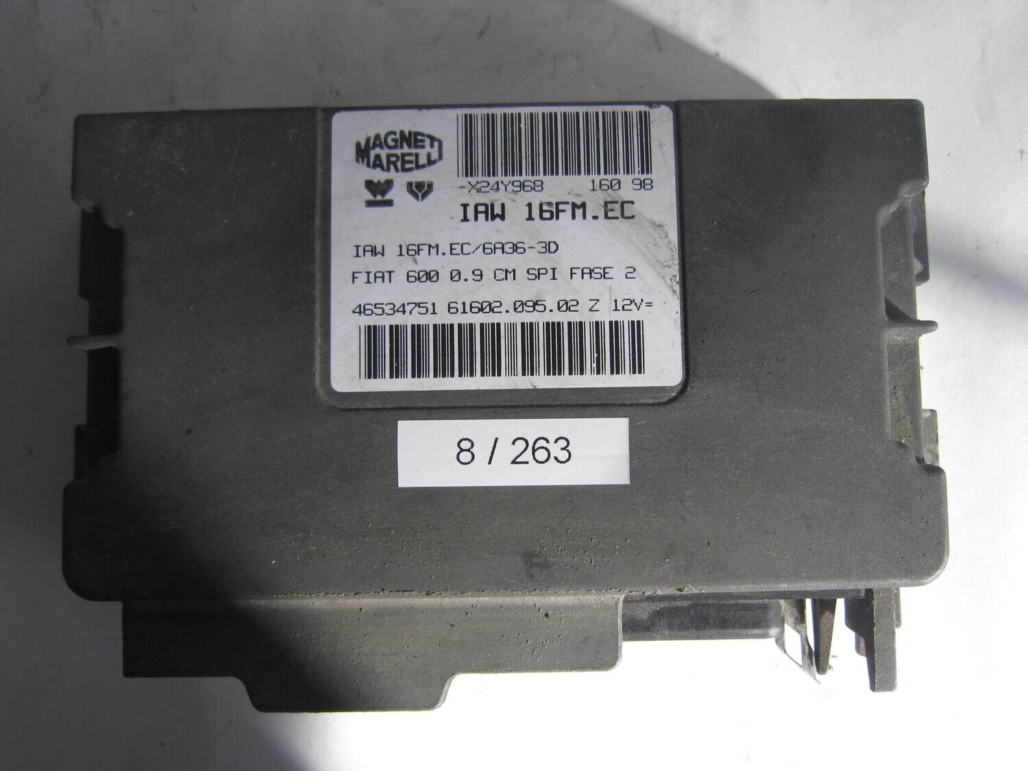 8-263 Centralina Motore Magneti Marelli IAW16FMEC IAW 16FM.EC 46534751  61602.095.02 6160209502     ALFA ROMEO / FIAT / LANCIA  600 0.9