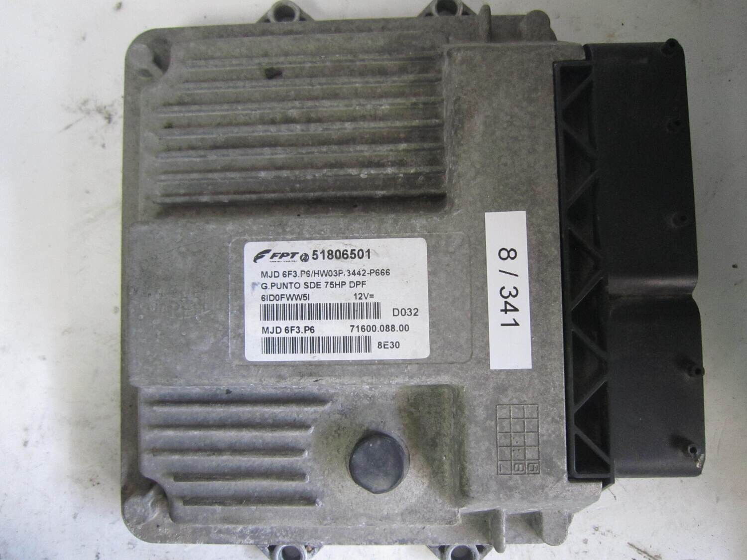 8-341 centralina motore magneti marelli 51806501 71600.088.00 d032 mjd 6f3.p6 hw03p.3442-p666 alfa romeo / fiat / lancia punto