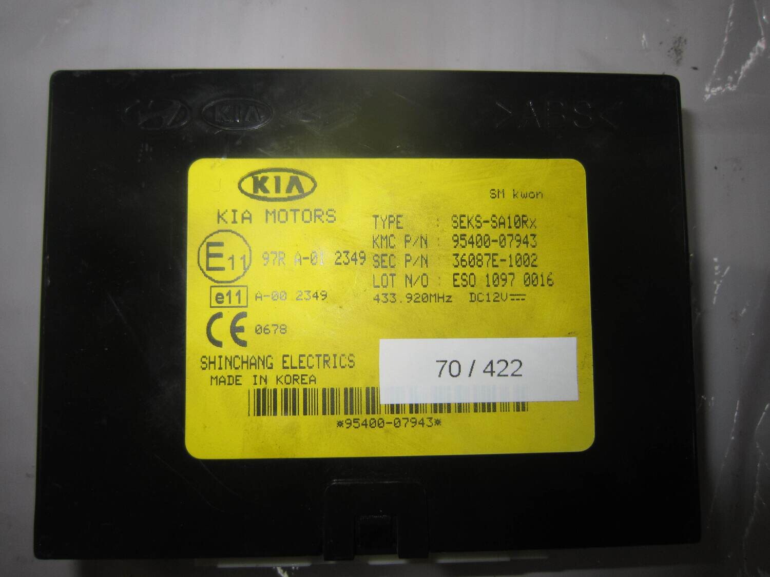 70-422 Centralina Modulo Confort Kia 95400-07943 9540007943 36087E-1002 36087E1002 SEKS-SA10RX PICANTO
