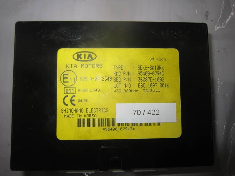 70-422 Centralina Modulo Confort Kia 95400-07943 9540007943 36087E-1002 36087E1002 SEKS-SA10RX PICANTO