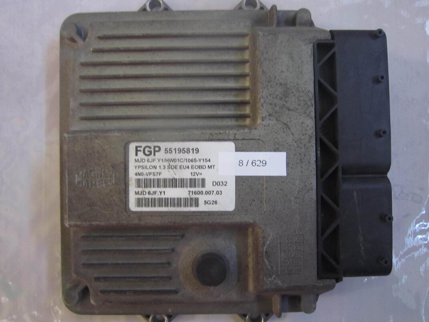 8-629 Centralina Motore Magneti Marelli 55195819 MJD 6JF.Y1 MJD6JFY1 71600.007.03 HW01C/1065-Y154 ALFA ROMEO / FIAT / LANCIA Diesel YPSILON 1.3