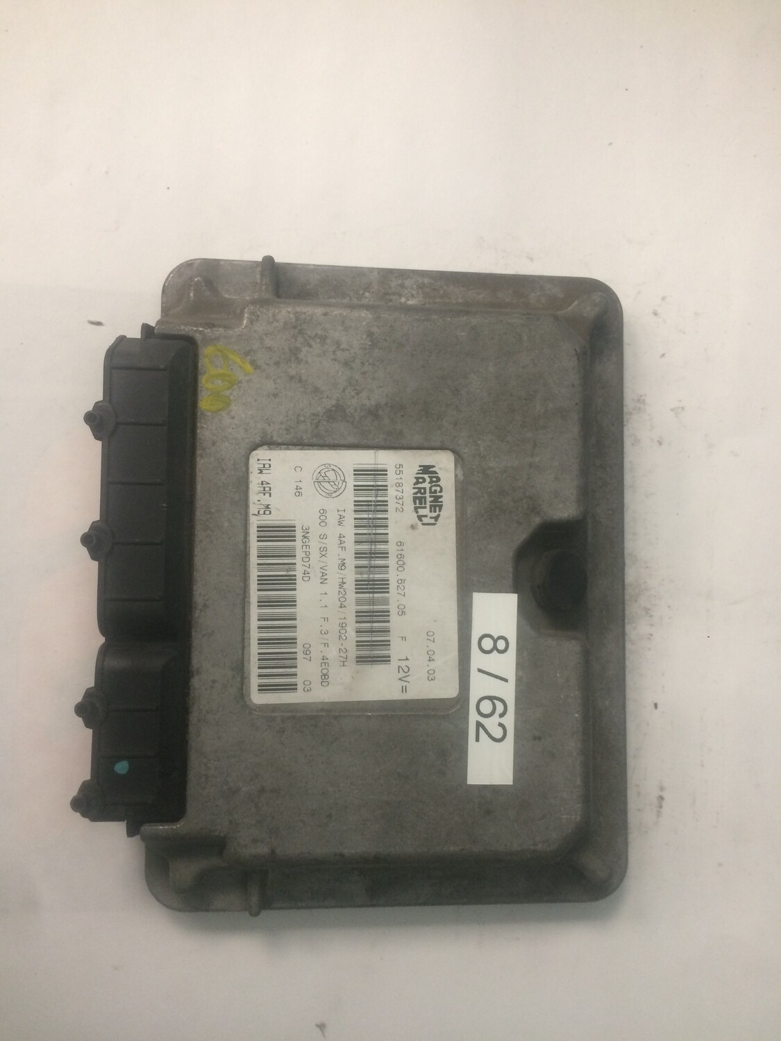 8-62 Centralina Motore Magneti Marelli  55187372 61600.627.05 6160062705   IAW 4AF.M9 IAW4AFM9   ALFA ROMEO / FIAT / LANCIA 3 600 S SX VAN
