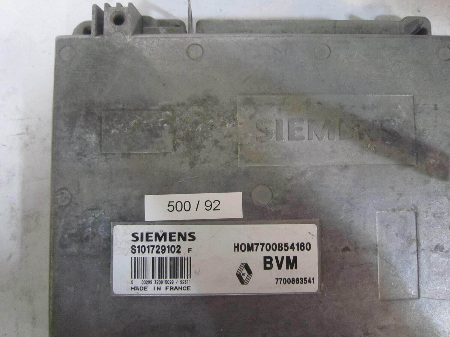 500-92 Centralina Motore Siemens S101729102F S101729102 F HOM7700854160  7700863541      RENAULT  CLIO 1.2