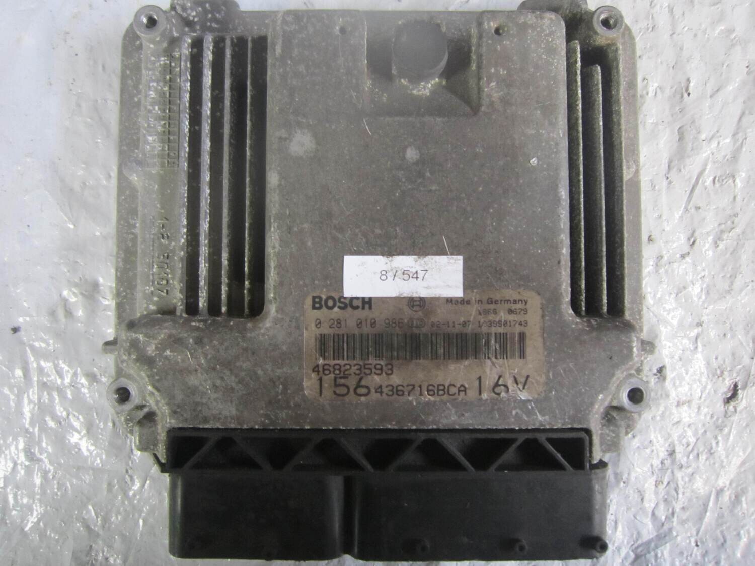 8-547 Centralina Motore Bosch 0281010986 46823593 1039S01743 156 436716BCA 16V ALFA ROMEO / FIAT / LANCIA Diesel 156 1.9