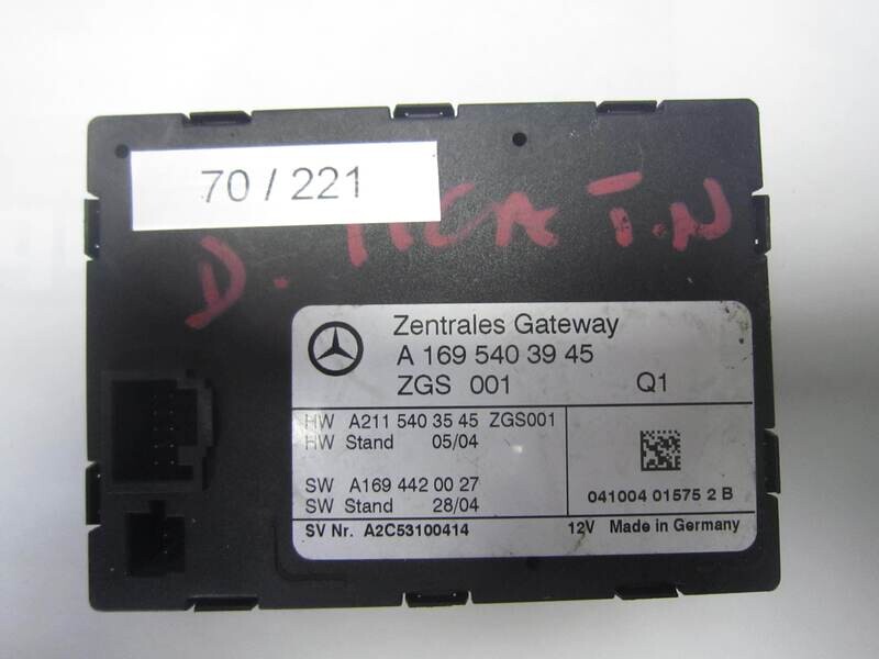 70-221 Modulo Gateway  Mercedes Benz A 169 540 39 45 A1695403945 ZGS 001 ZGS001 A211 540 35 45 A169 442 00 27 A2C53100414  CLASSE A