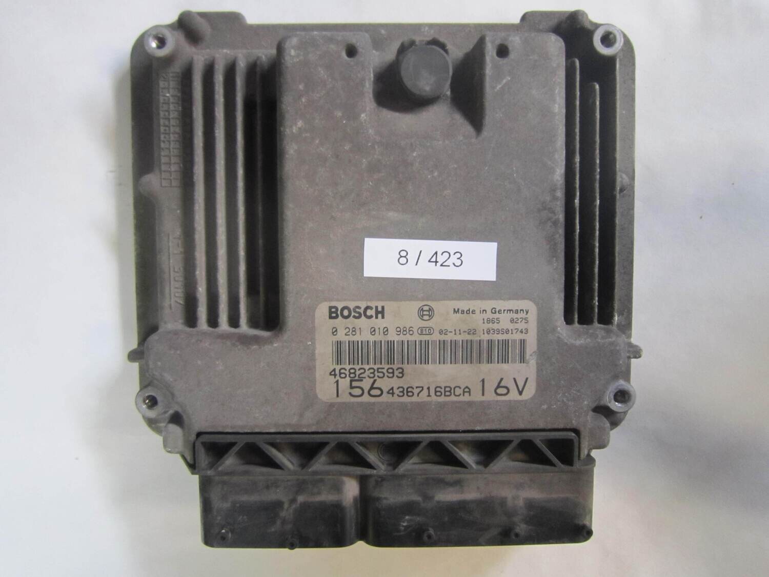 8-423 Centralina Motore Bosch 0 281 010 986 0281010986 46823593 1039S01743 156 436716BCA 16V ALFA ROMEO / FIAT / LANCIA Diesel 156 1.9