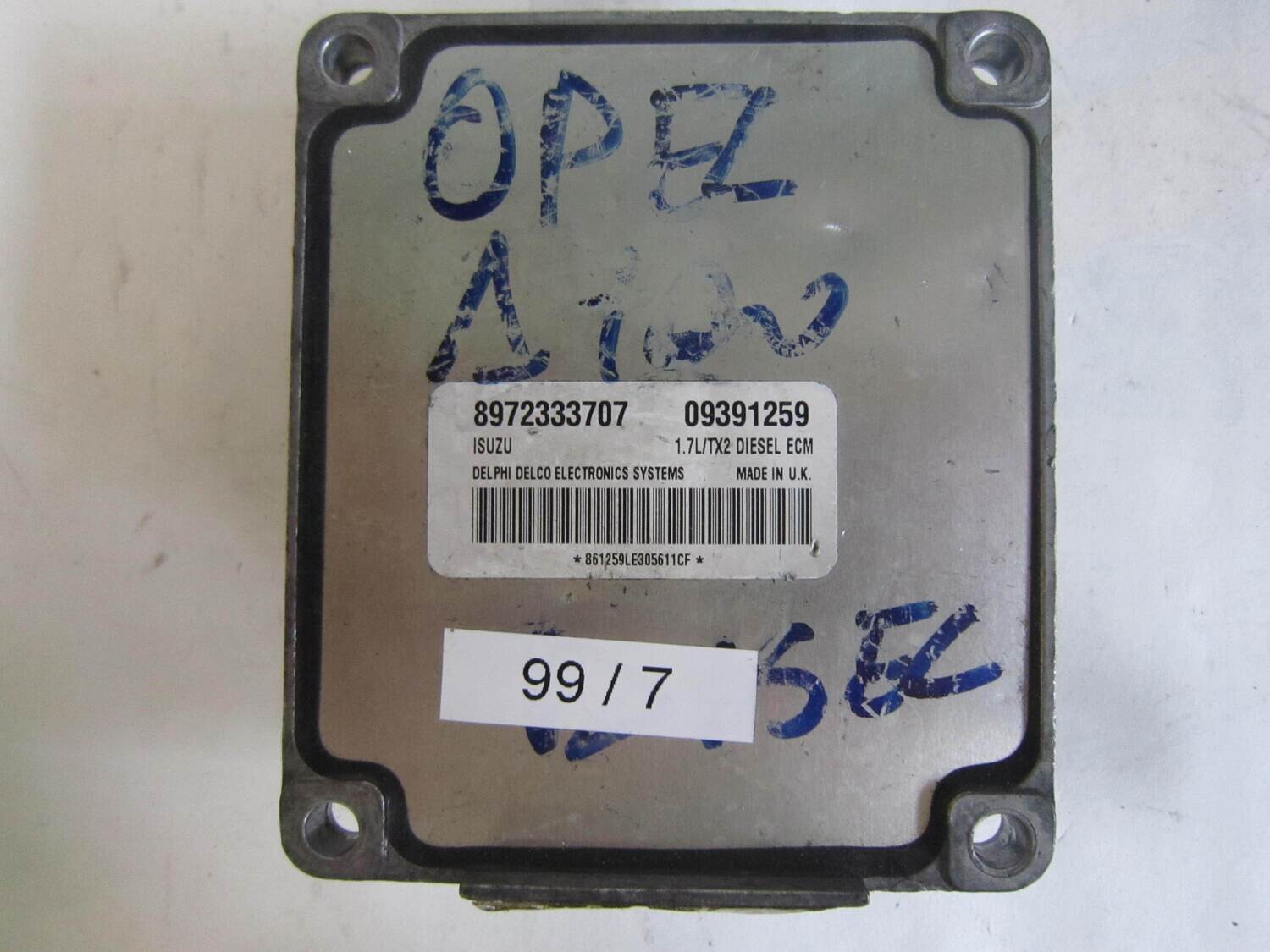 99-7 Centralina Motore Delphi 8972333707 09391259 1.7L/TX2 OPEL Benzina VARIE