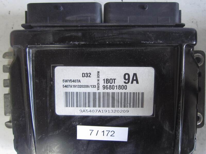 7-172 centralina motore chevrolet 5wy5407a 96801800 1bot 9a d32 1bot 9a  chevrolet matix