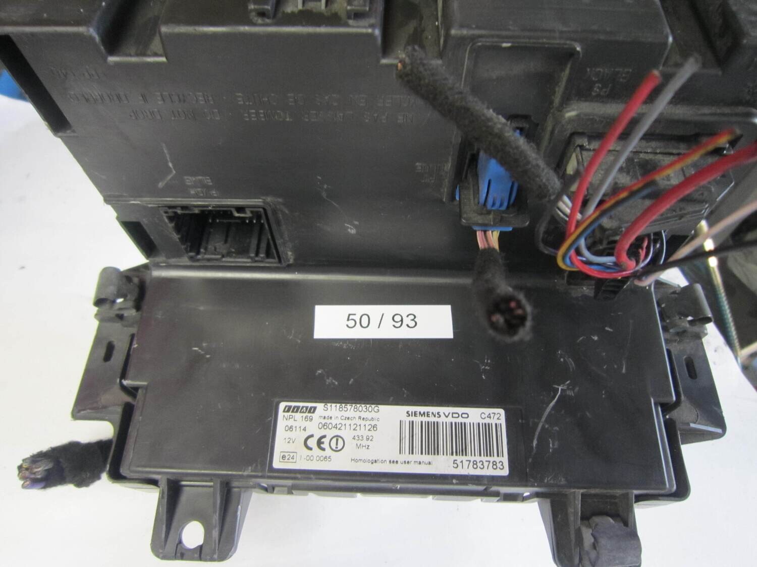 50-93 Body Computer Siemens S118578030 G S118578030G 51783783 60421121126 ALFA ROMEO / FIAT / LANCIA DIESEL  PANDA 1.2