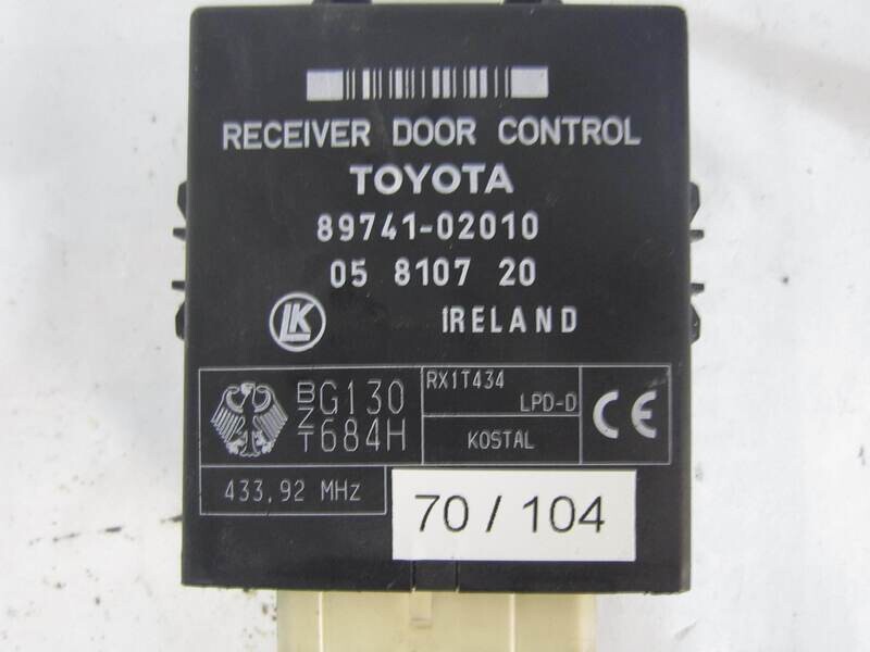 70-104 Centralina Porte Toyota 89741-02010 8974102010 05 8107 20 05810720 G130 684H RX1T434 VARIE