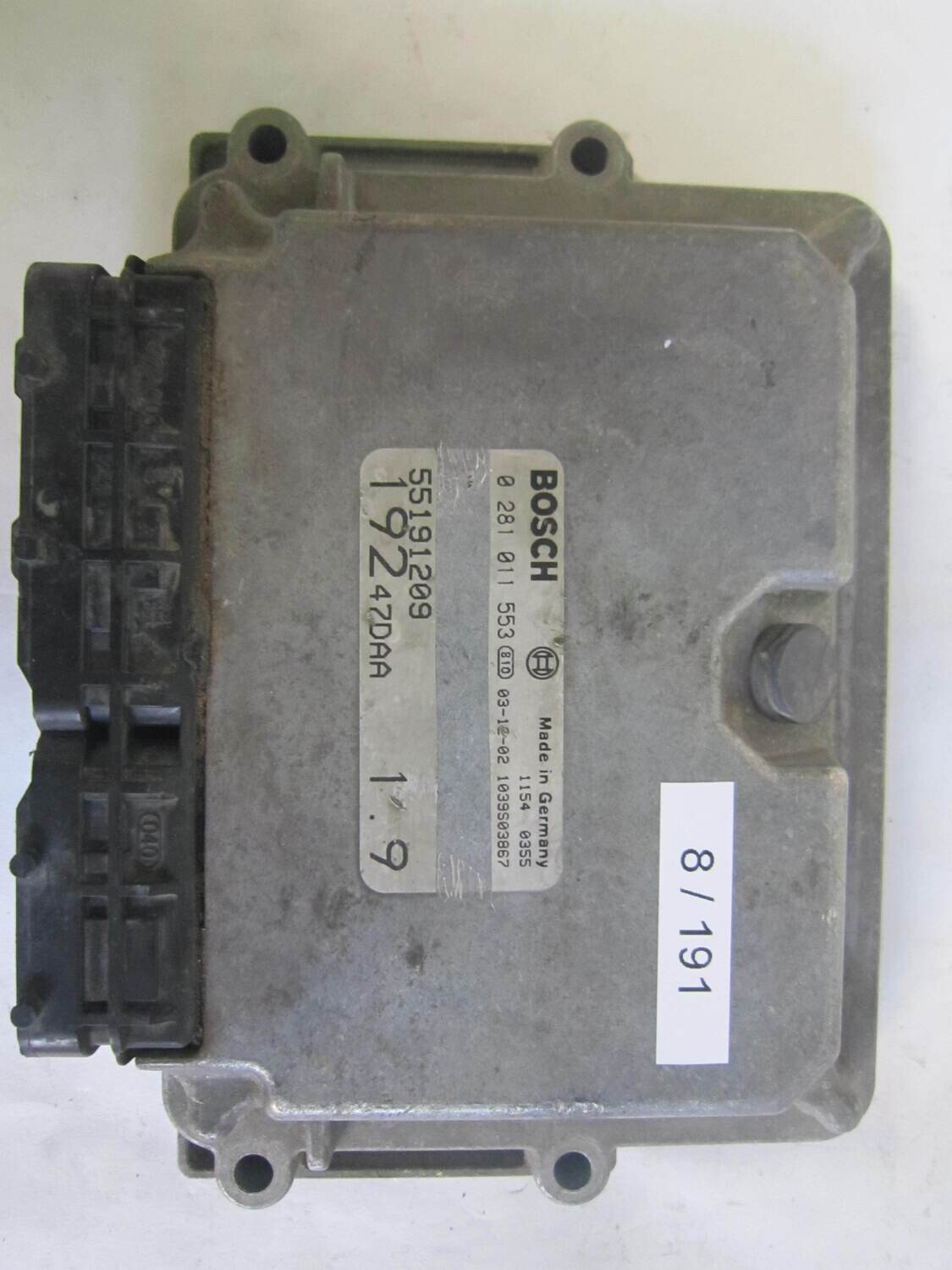 8-191 Centralina Motore Bosch 0281011553 0 281 011 553 55191209  1039S03867  192 47DAA 19247DAA   ALFA ROMEO / FIAT / LANCIA  STILO 1.9 JTD