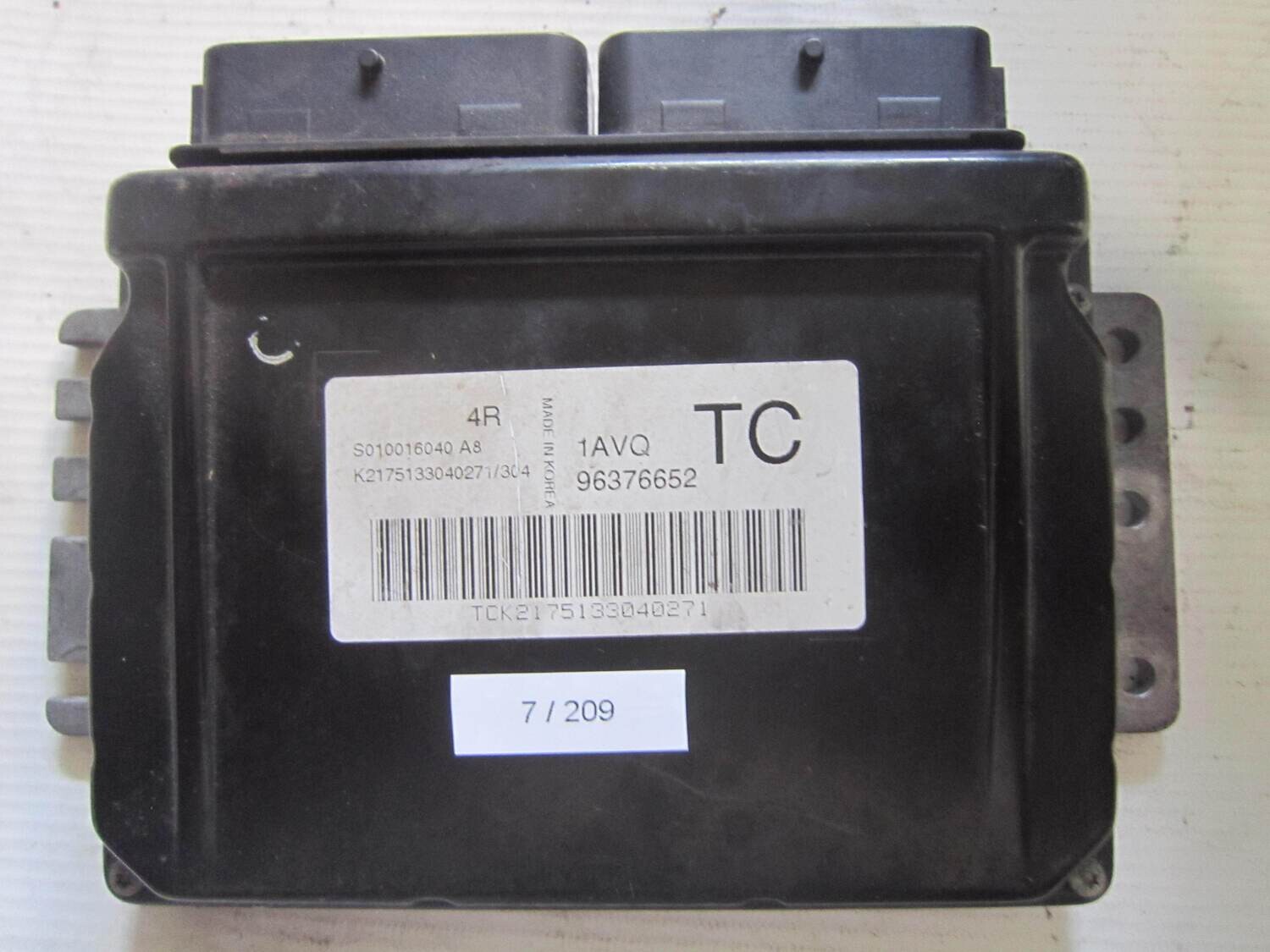 7-209 Centralina Motore Chevrolet S010016040 A3 S010016040A3 96376652 1AVQ TC Benzina KALOS 1.2