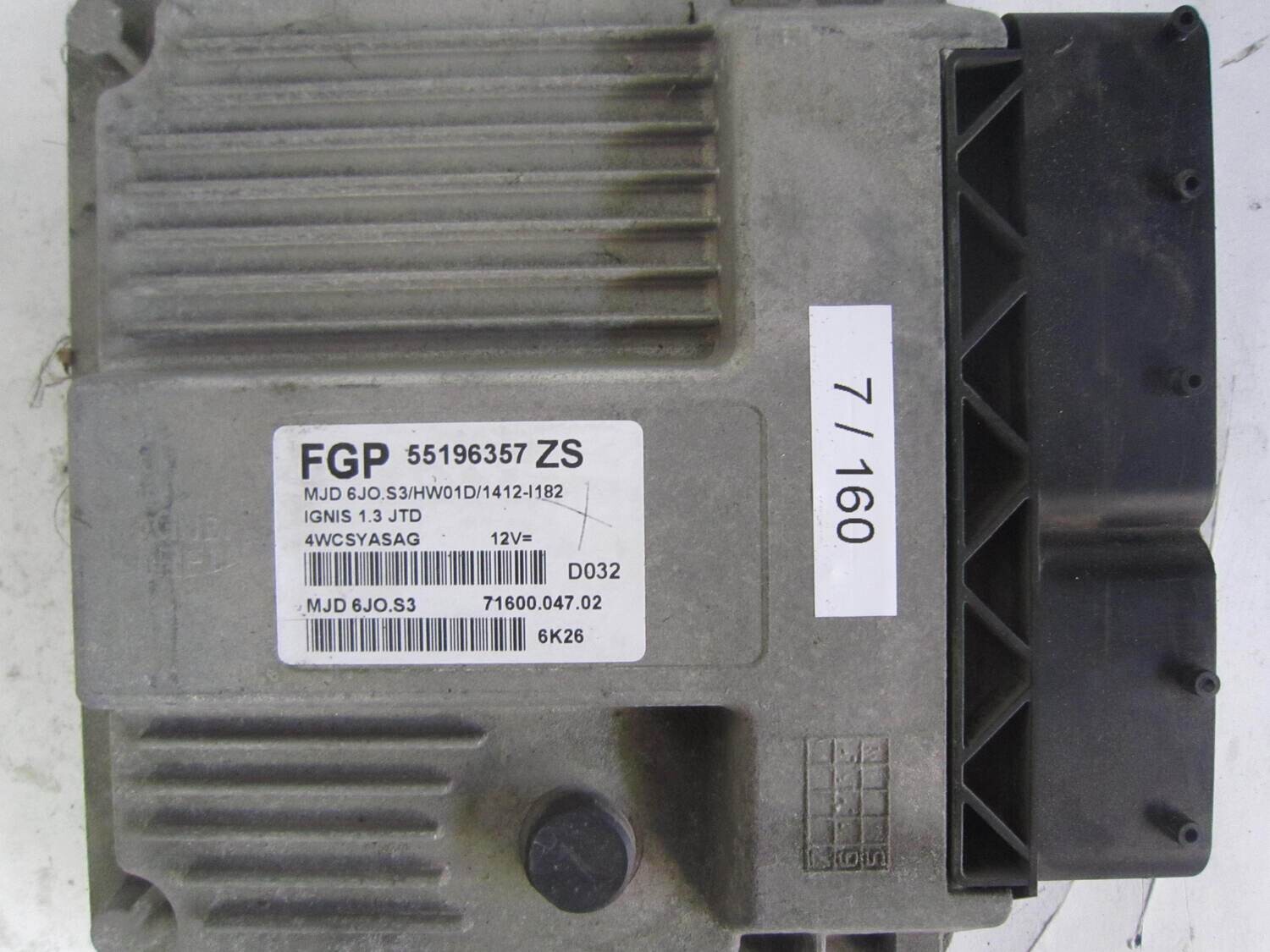 7-160 Centralina Motore Magneti Marelli 55196357 MJD 6JO.S3 MJD6JOS3 4WCS6E22F 71600.047.02 HW01D/1412-I182 SUZUKI Diesel IGNIS 1.3