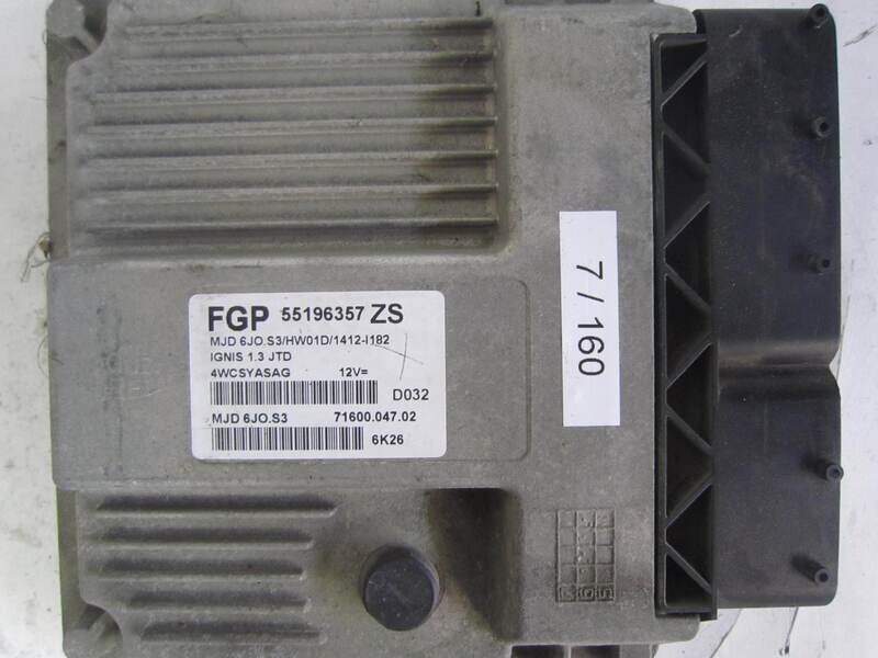 7-160 Centralina Motore Magneti Marelli 55196357 MJD 6JO.S3 MJD6JOS3 4WCS6E22F 71600.047.02 HW01D/1412-I182 SUZUKI Diesel IGNIS 1.3