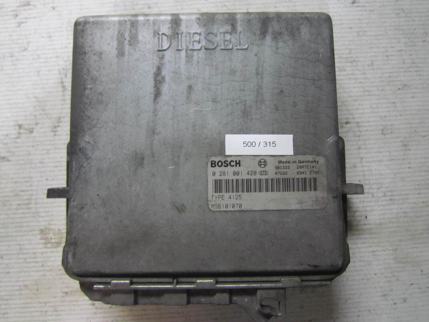 500-315 Centralina Motore Bosch 0 281 001 420 0281001420 TYPE 4125 TYPE4125 28RTE141 MSB101070 LAND ROVER Diesel FREELANDER