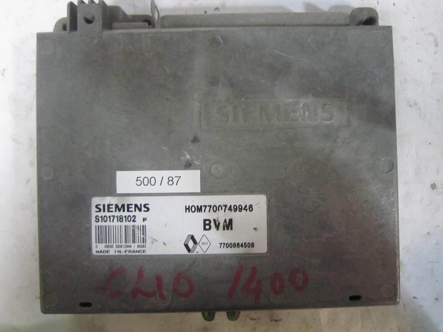 500-87 Centralina Motore Siemens S101718102P S101718102 P HOM7700749946  7700864508      RENAULT  CLIO 1.4