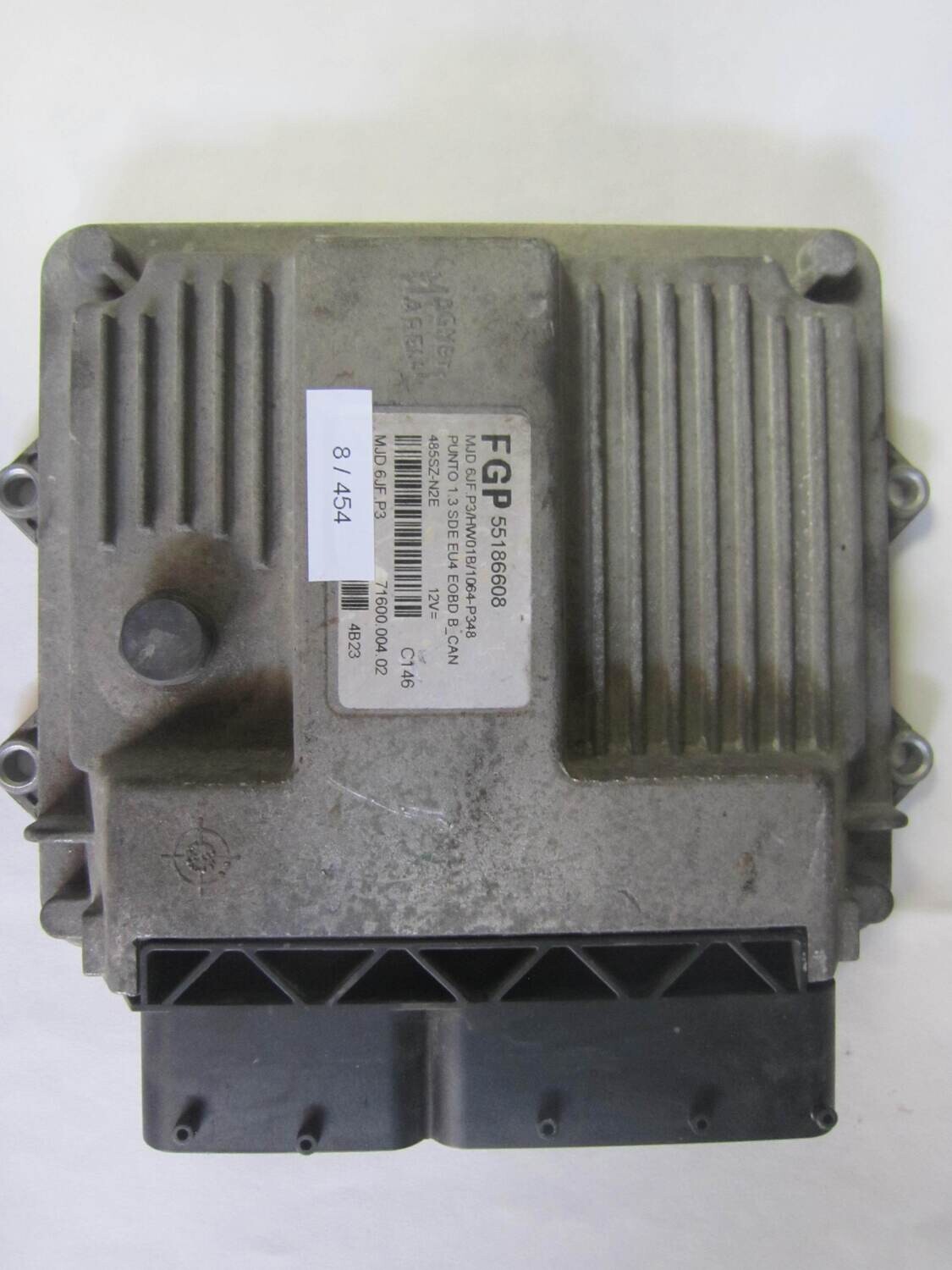 8-454 Centralina Motore Magneti Marelli 55186608 MJD 6JF.P3 MJD6JFP3 4856P36AD 71600.004.02 HW01B/1064-P348 ALFA ROMEO / FIAT / LANCIA Diesel PUNTO 1.3