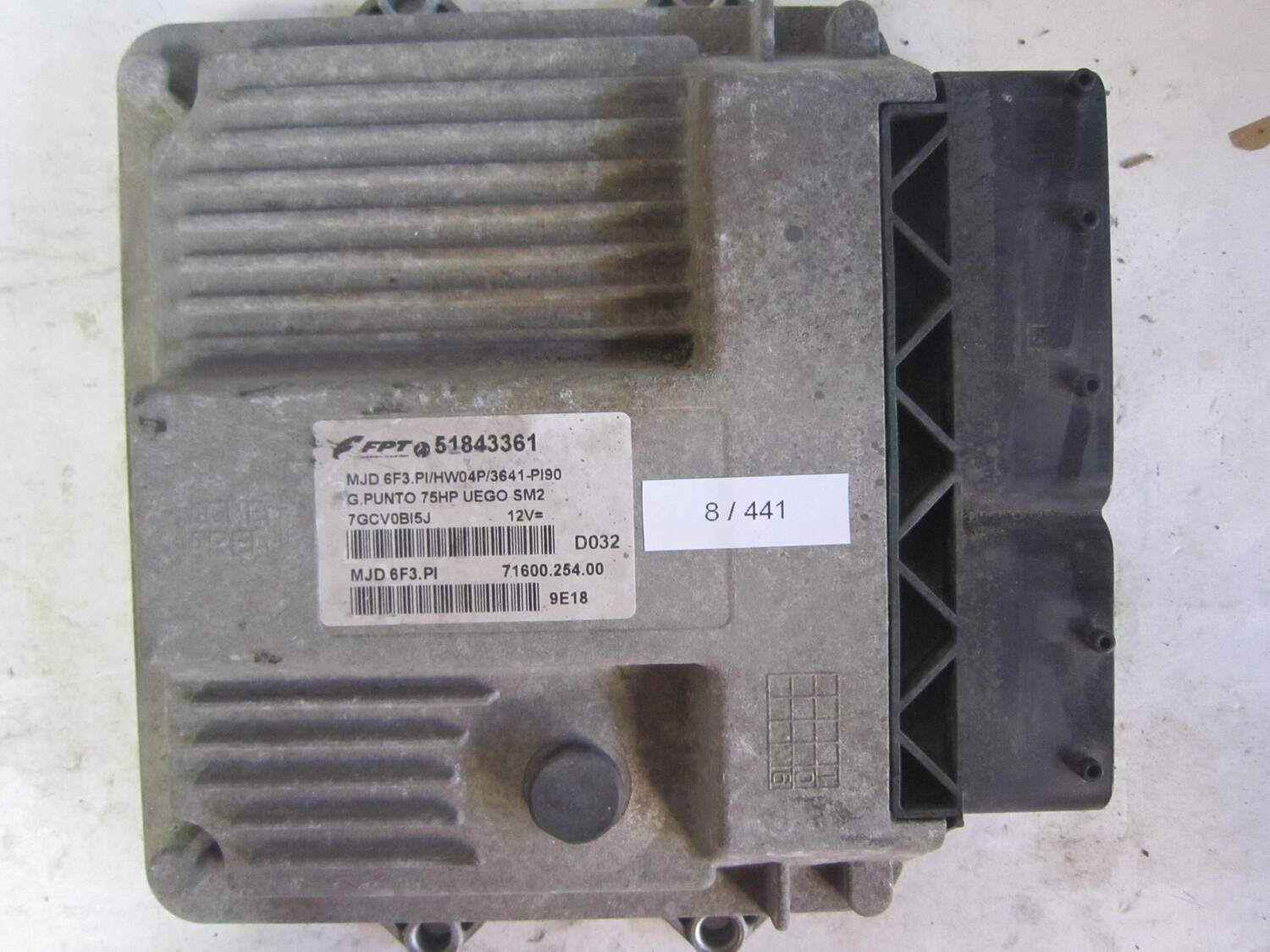 8-441 Centralina Motore Magneti Marelli 51843361 MJD 6F3.PI MJD6F3PI 71600.254.00 HW04P/3641-PI90 ALFA ROMEO / FIAT / LANCIA Diesel PUNTO