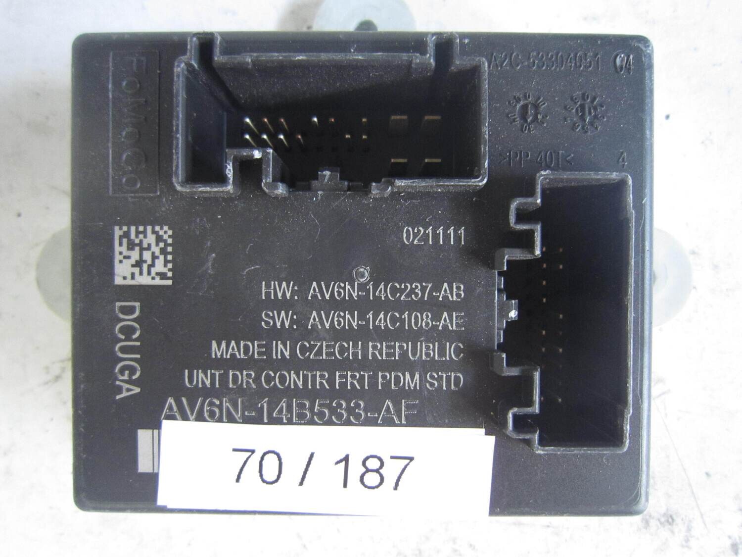 70-187 Modulo Apri/Chiudi porte Fomoco A2C53304051 A2C-53304051 AV6N-14B533-AF AV6N14B533AF       FORD  C-MAX