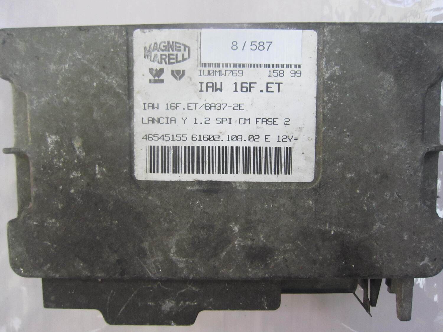 8-587 Centralina Motore Magneti Marelli 46545155 61602.108.02 6160210802 IAW 16F.ET ALFA ROMEO / FIAT / LANCIA Benzina YPSILON 1.2