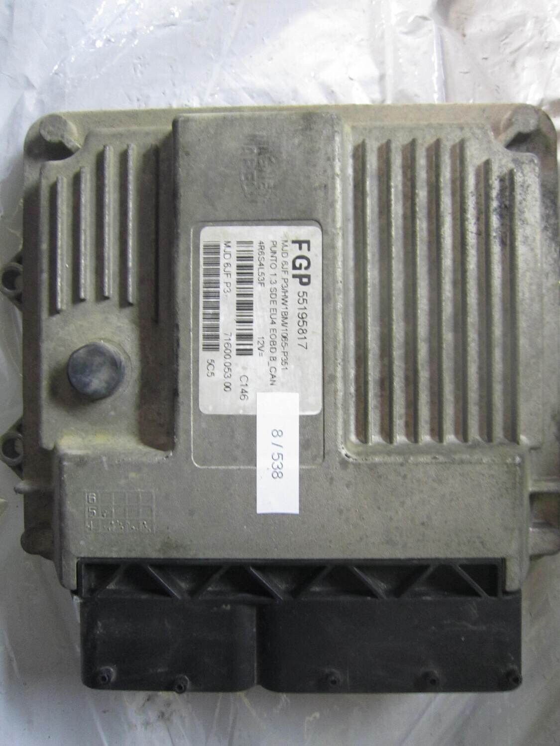 8-538 Centralina Motore Magneti Marelli 55195817 MJD 6JF.P3 MJD6JFP3 71600.053.00 HW1BM/1065-P350 ALFA ROMEO / FIAT / LANCIA Diesel PUNTO 1.3