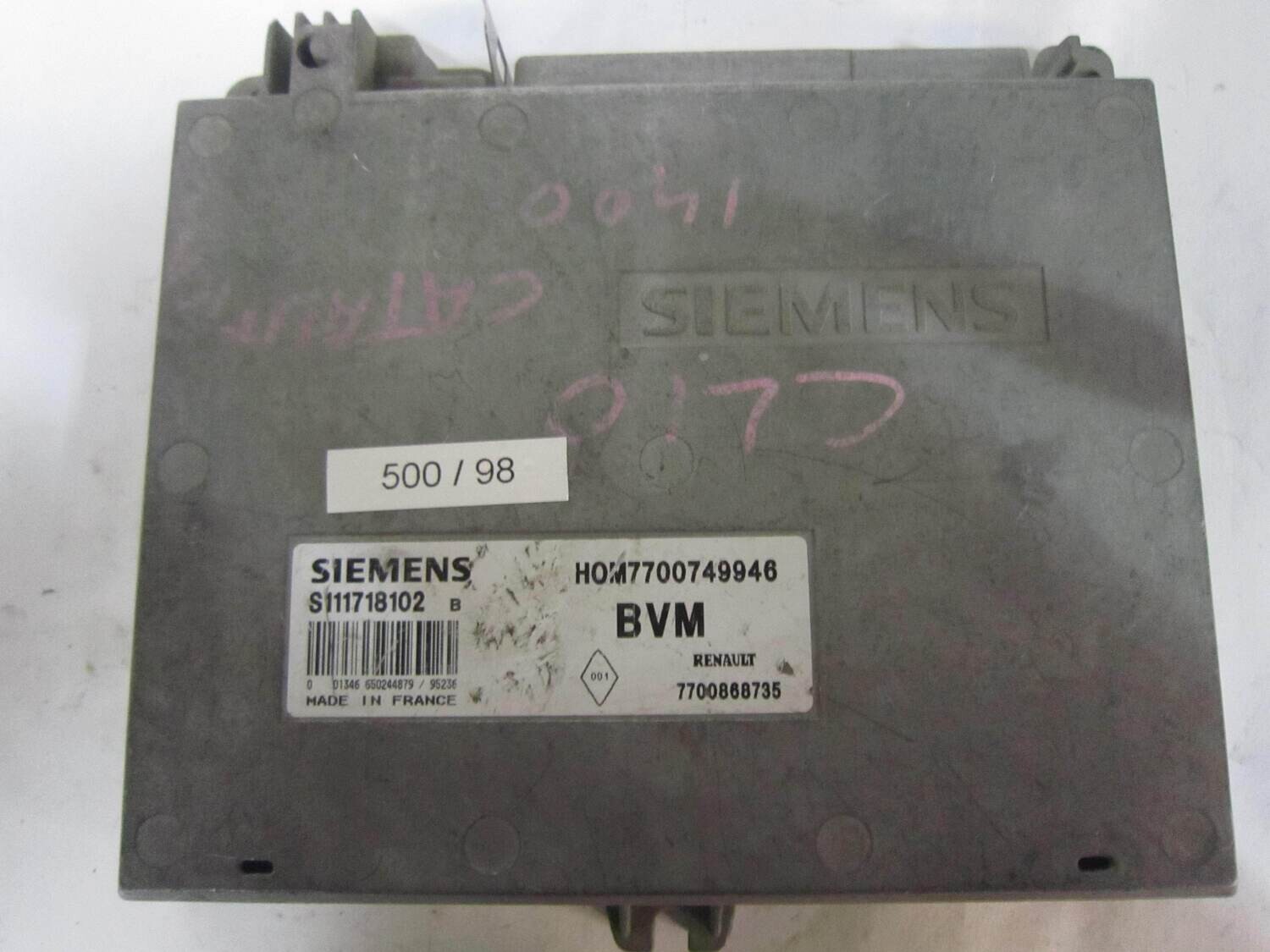 500-98 Centralina Motore Siemens S111718102B S111718102 B HOM7700749946  7700868735      RENAULT  CLIO 1.4