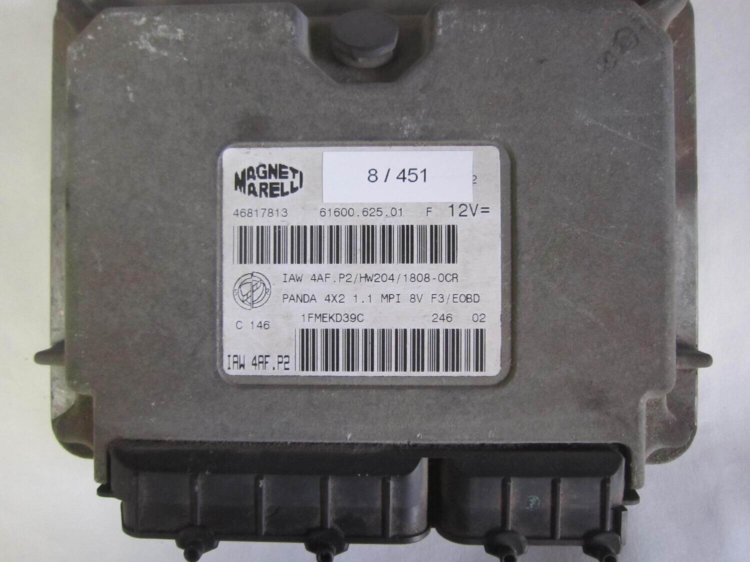 8-451 Centralina Motore Magneti Marelli 46817813 61600.625.01 6160062501 IAW 4AF.P2 HW204/1808-OCR ALFA ROMEO / FIAT / LANCIA Benzina PANDA 1.1