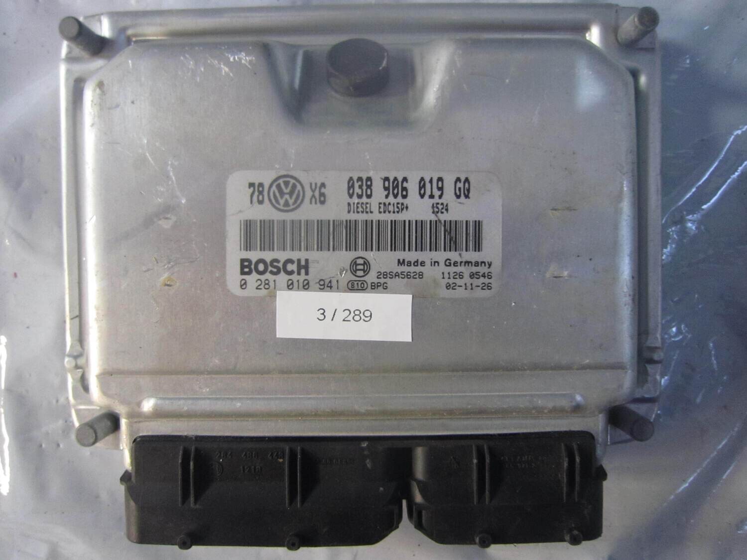 3-289 Centralina Motore Bosch 0 281 010 941 0281010941 038 906 019 GQ 28SA5628 EDC15P  VOLKSWAGEN DIESEL PASSAT