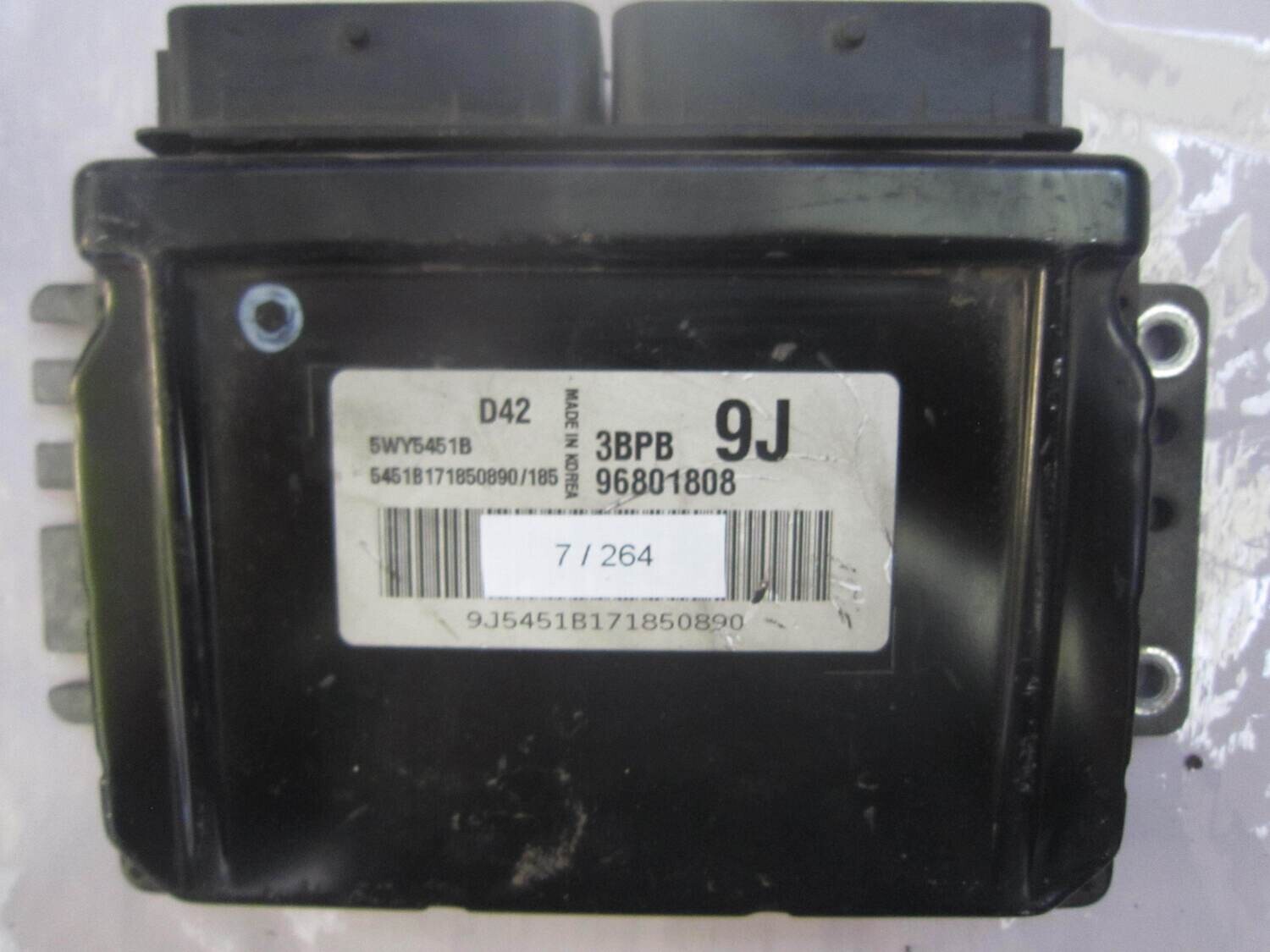 7-264 Centralina Motore Chevrolet 5WY5451B 96801808 3BPB 9J D42 Benzina VARIE 1.0