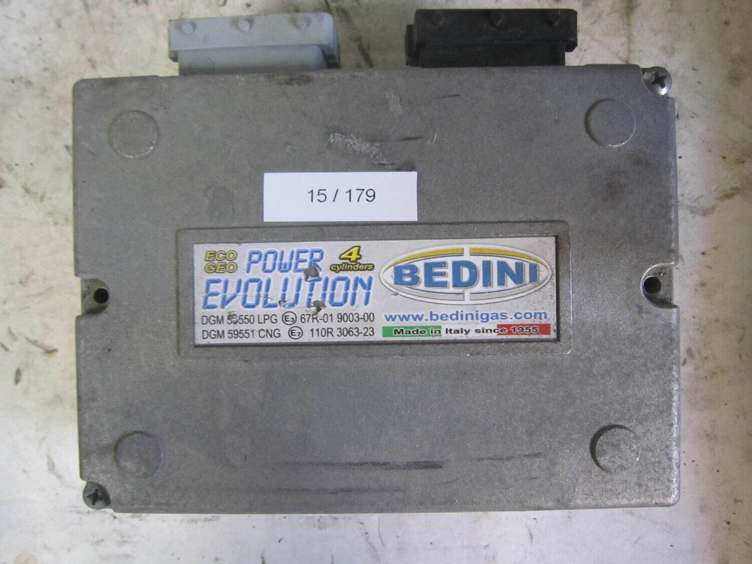 15-179 Centralina GPL Bedini POWER EVOLUTION DGM 59550 LPG 67R-01 9003-00 4 CILINDRI Benzina/GPL
