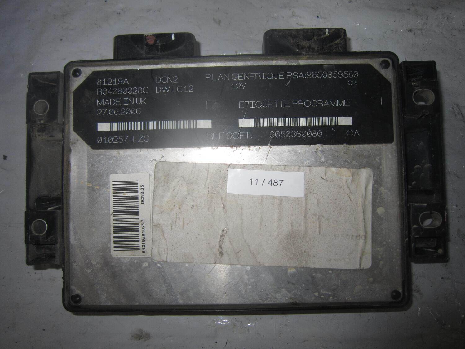 11-487 Centralina Motore Lucas 81219A   9650359580 DCN2 R04080028C  CITROEN / PEUGEOT DIESEL 206