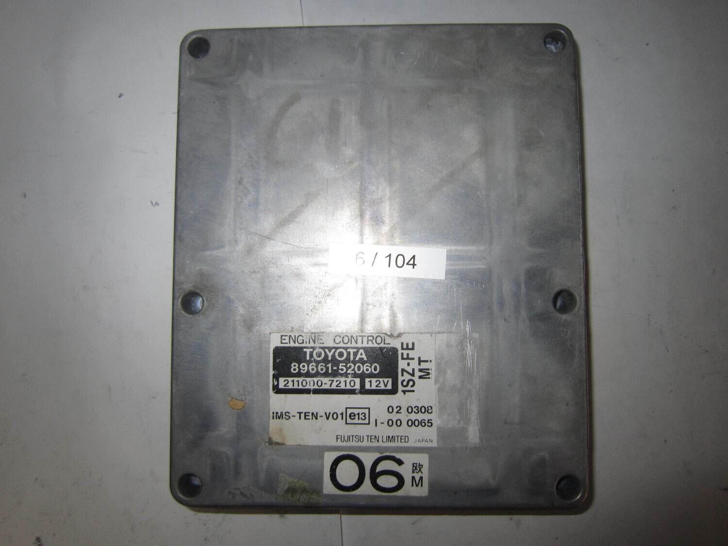 6-104 Centralina Motore Fujitsu 8966152060 89661-52060 211000-7210 2110007210 1SZ-FE MT 1SZFEMT     TOYOTA  YARIS 1.0