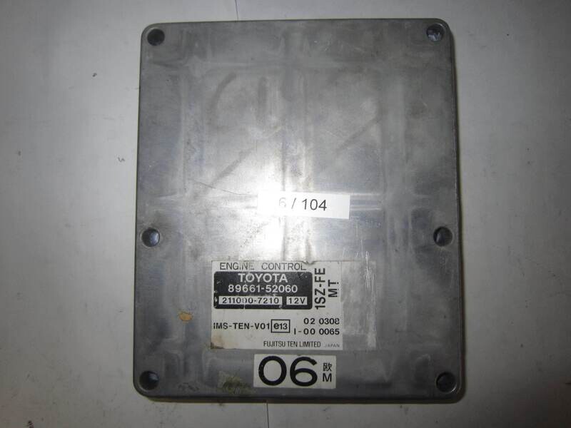 6-104 Centralina Motore Fujitsu 8966152060 89661-52060 211000-7210 2110007210 1SZ-FE MT 1SZFEMT     TOYOTA  YARIS 1.0