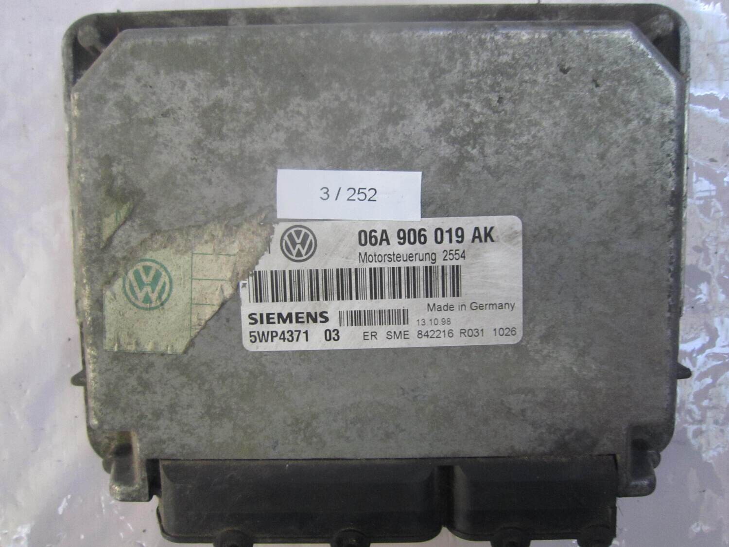 3-252 Centralina Motore Siemens 5WP4371 03 5WP437103 06A 906 019 AK 06A906019AK VOLKSWAGEN Benzina VARIE