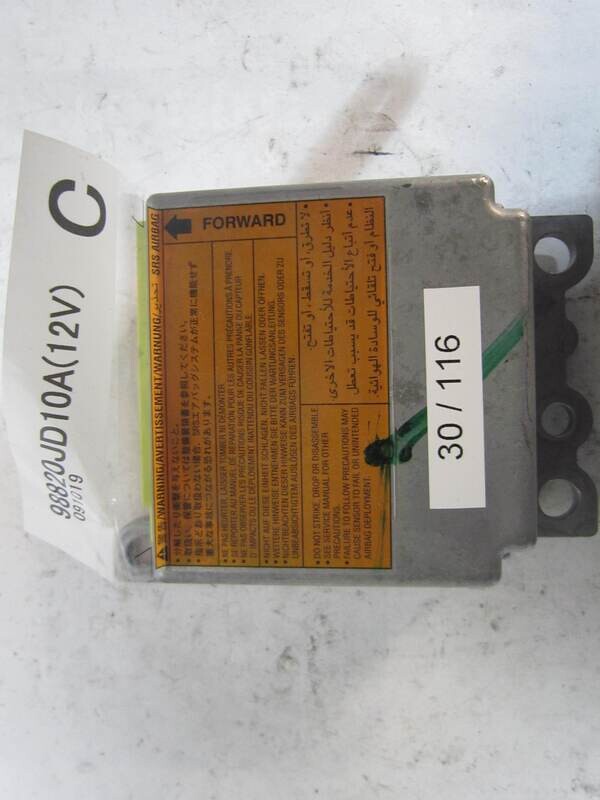 30-116 Centralina Airbag Nissan 98820JD10A 091019 QASHQAI
