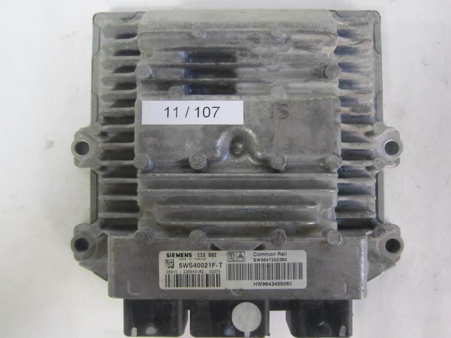 11-107 Centralina Motore Siemens 5WS40021FT 5WS40021F-T HW9643455080  SW9647202380  SID 802 SID802   CITROEN / PEUGEOT  C3 1.4 HDI