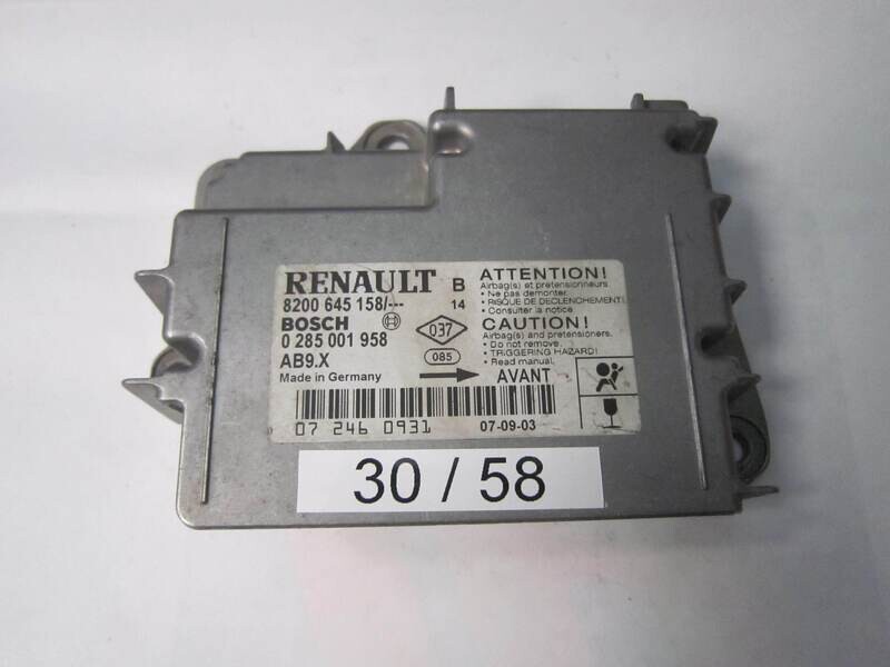 30-58 Centralina Airbag Bosch 0 285 001 958 0285001958 8200 645 158 8200645158 AB9.X RENAULT Diesel CLIO 1.5