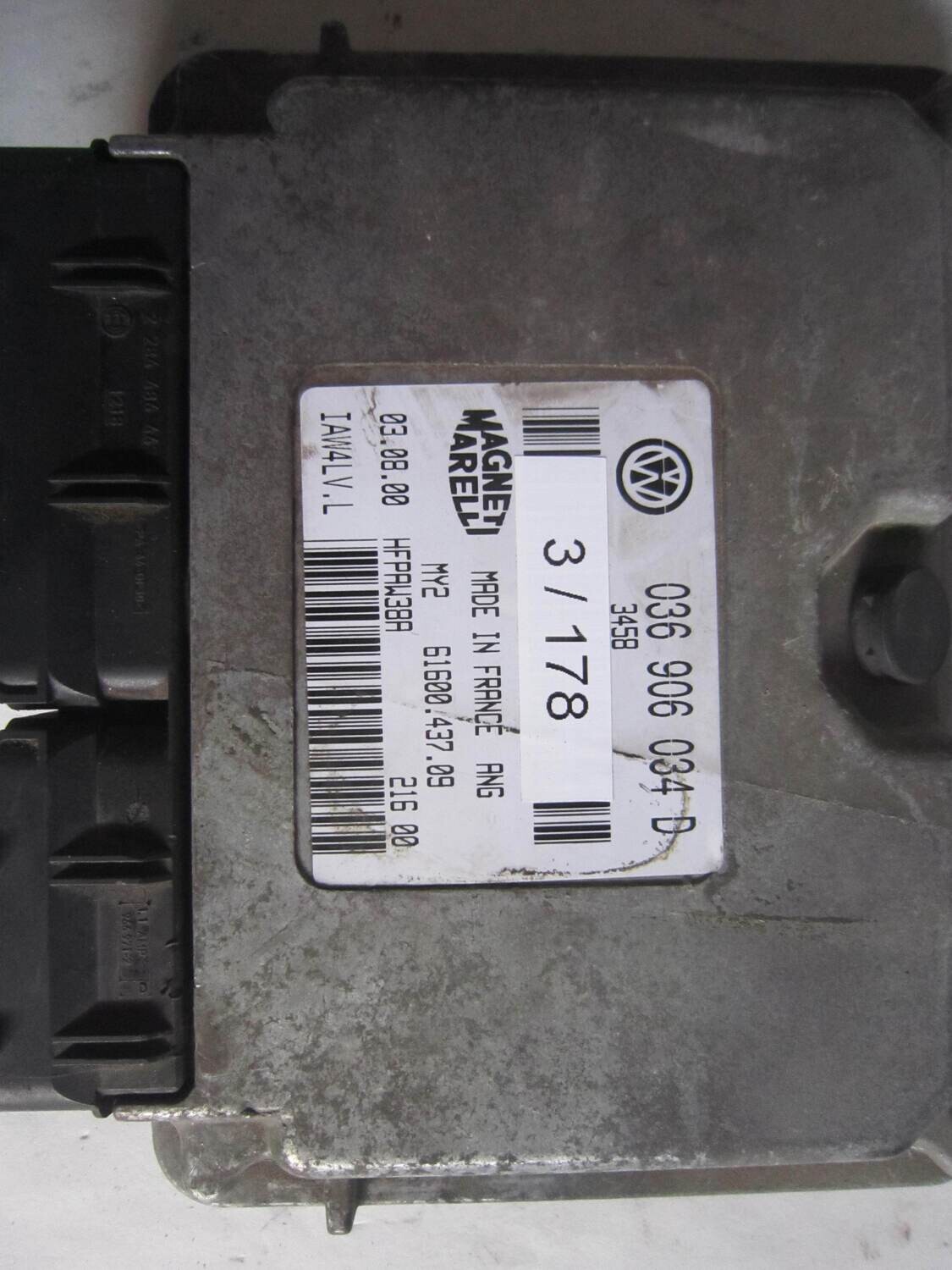 3-178 Centralina Motore Magneti Marelli IAW4LV.L IAW4LVL 036 906 034 D 036906034D 61600.437.10 AUDI Benzina A 2 1.4