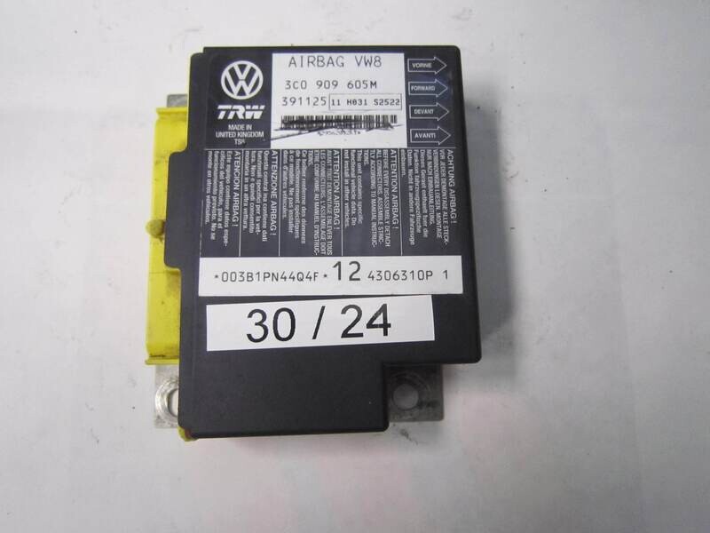 30-24 Centralina Airbag TRW 3C0 909 605M 3C0909605M 391125 11 H031 S2522 VOLKSWAGEN PASSAT