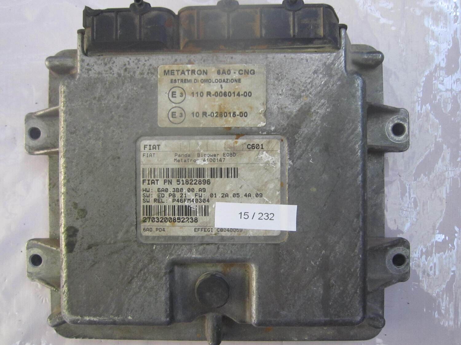 15-232 Centralina Gas Metano Metatron 51822896 10 R-026015-00 10R02601500 4100147 110 R-006014-00    FIAT  Benzina / Metano PANDA 1.2