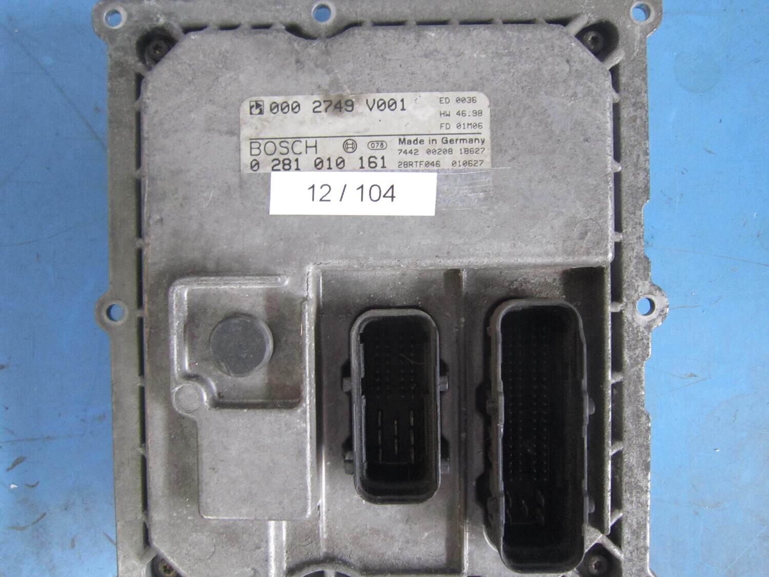 12-104 Centralina Motore Bosch 0 281 010 161 0281010161 000 2749 V001 0002749V001 28RTF046 HW46.98 SMART Diesel FORTWO 450  0.8