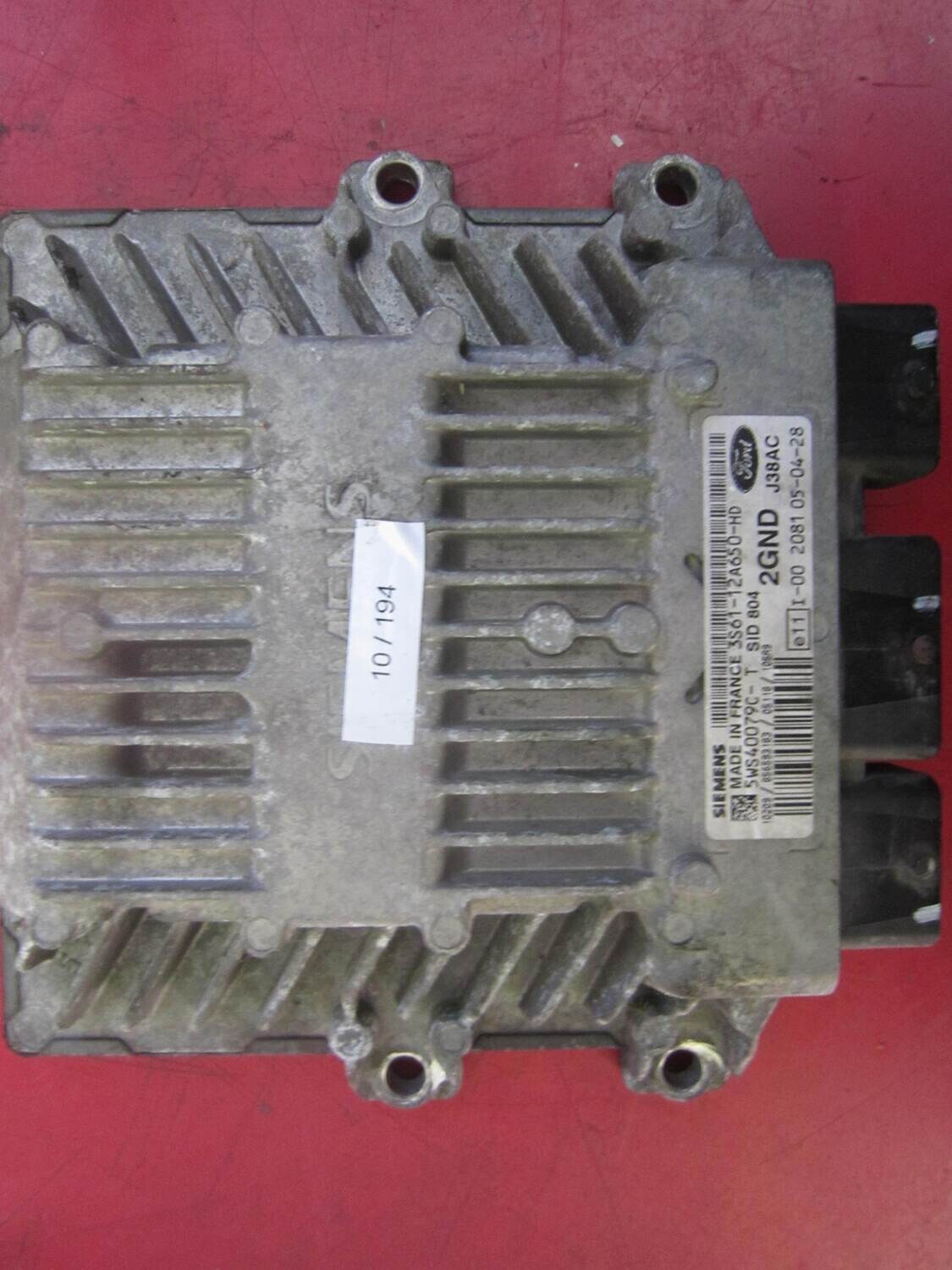 10-194 Centralina Motore Siemens 5WS40079C-T 5WS40079CT 3S61-12A650-HD 3S6112A650HD 2GND J38AC SID 804 FORD Diesel FIESTA