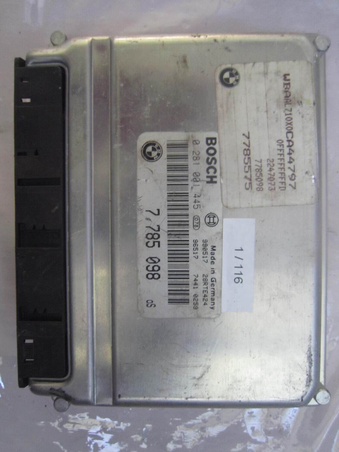 1-116 Centralina Motore Bosch 0 281 001 445 0281001445 7 785 098 7785098 28RTE424 BMW Diesel SERIE 3 320 2.0