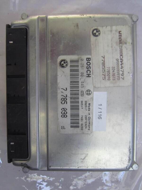 1-116 Centralina Motore Bosch 0 281 001 445 0281001445 7 785 098 7785098 28RTE424 BMW Diesel SERIE 3 320 2.0