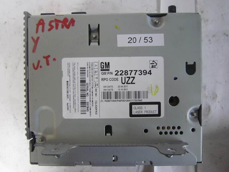 20-53 Autoradio GM  22877394 UZZ        OPEL  MERIVA B-ASTRA J- INSIGNIA