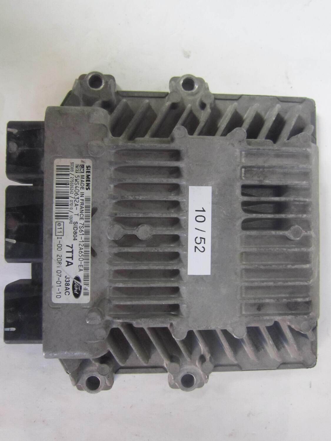 10-52 Centralina Motore Siemens 5WS40632AT 5WS40632A-T 7S61-12A650-EA 7S6112A650EA 7TTA J38AC 7TTAJ38AC SID 804 SID804   FORD  FIESTA 1.4