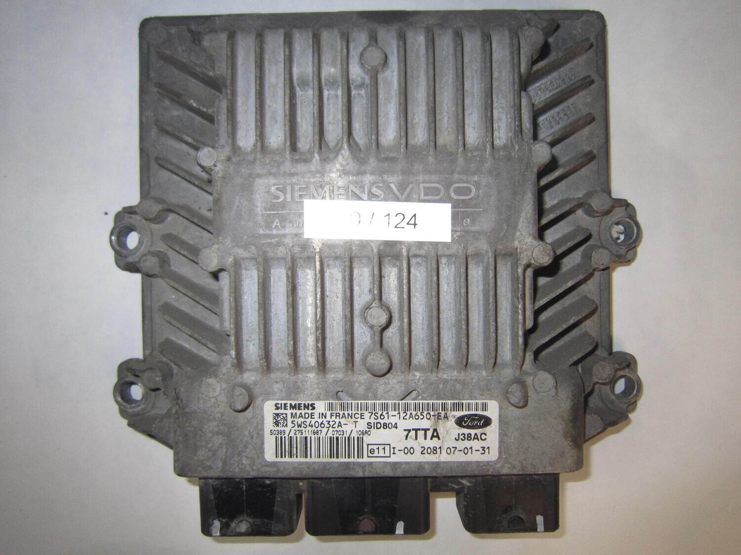10-124 Centralina Motore Siemens 5WS40632A-T 5WS40632AT 7S61-12A650-EA 7S6112A650EA 7TTA J38AC SID 804 FORD Diesel FIESTA 1.4